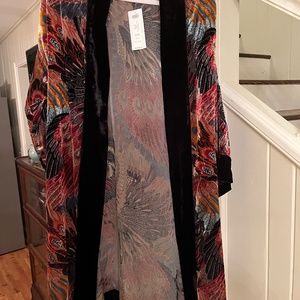Chico’s Travelers Peacock Velvet Kimono